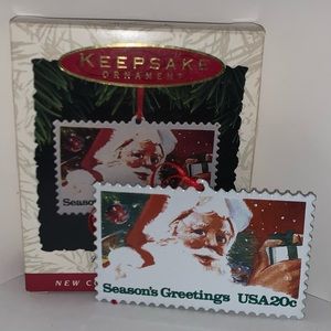 Vintage 1993 Hallmark Keepsake US Christmas Stamps Ornament 1st In Series New.